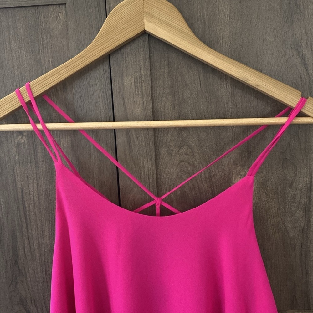 Daytrip Chiffon Flowy Pink Strap Tank Top Women’s Size Small - Picture 6 of 15